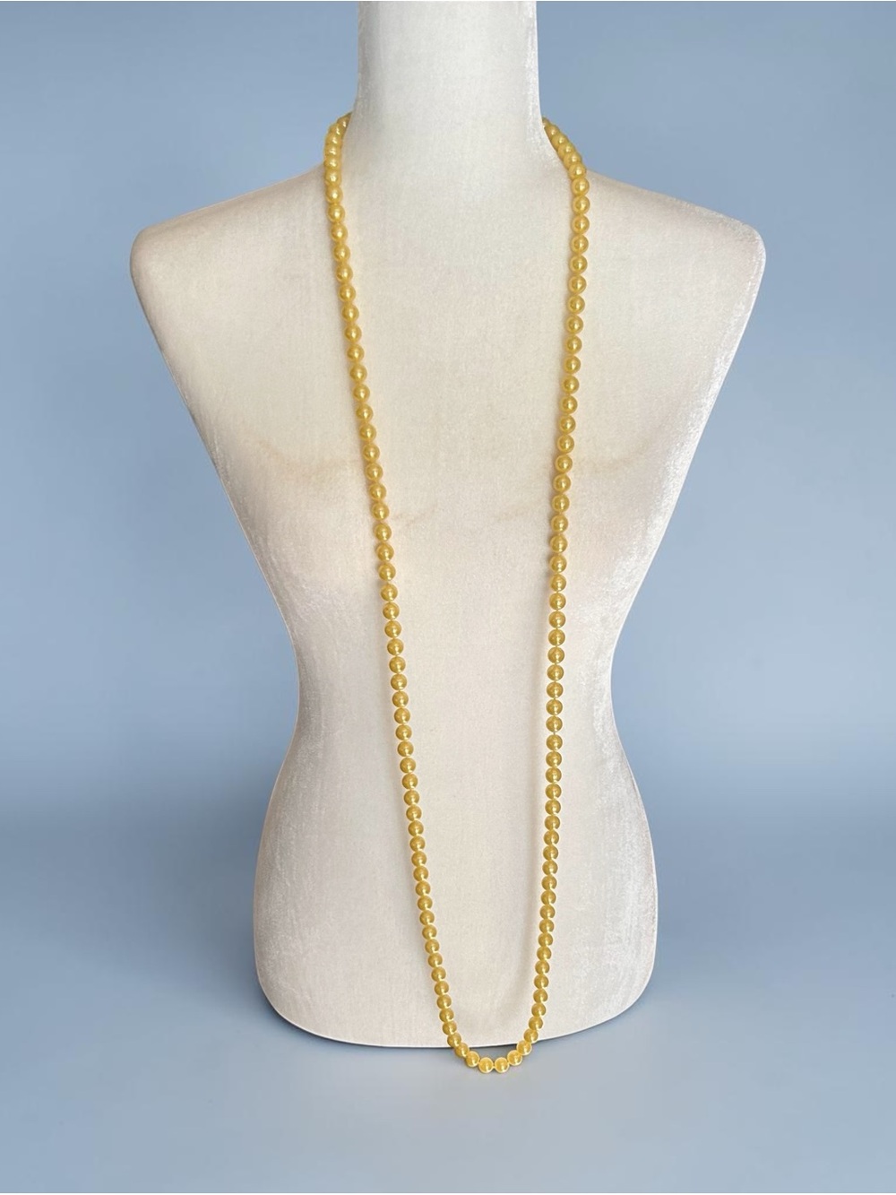 VINTAGE “Butter Cream” Bead Necklace. 56” long. $30.